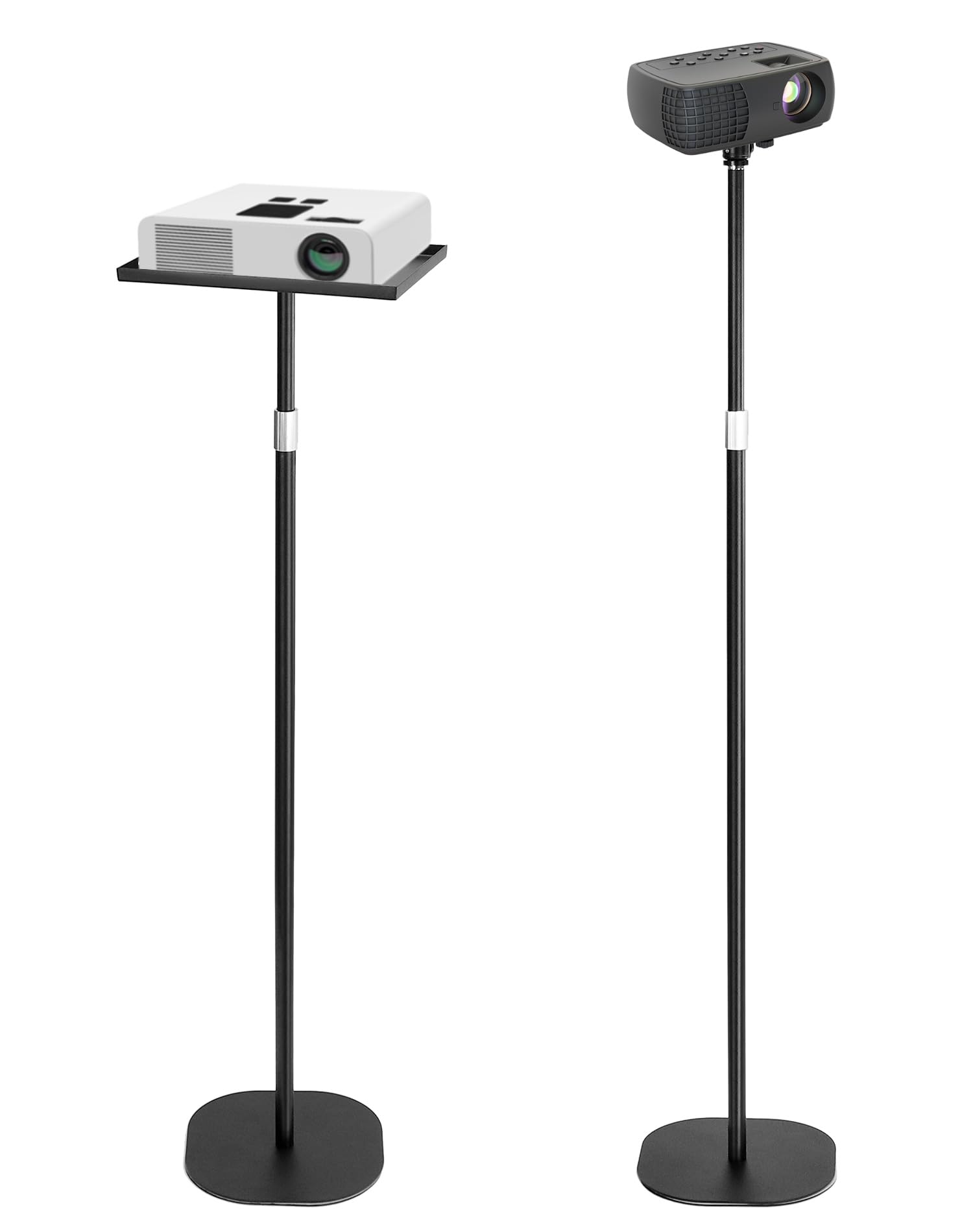 QWORK® Supporto proiettore da terra con snodo sferico da 1/4'', Regolabile in altezza da 60 a 120 cm, Ideale per laptop, proiettori, fotocamere