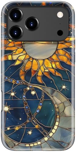 Esdot for iPhone 17 Pro Max Case Cute - Wireless Charging Compatible - Dual-Layer Soft Silicone + Hard Shell - Trendy Wildflower Design - Protective Phone Cover for Women - Solar Lunar Harmony