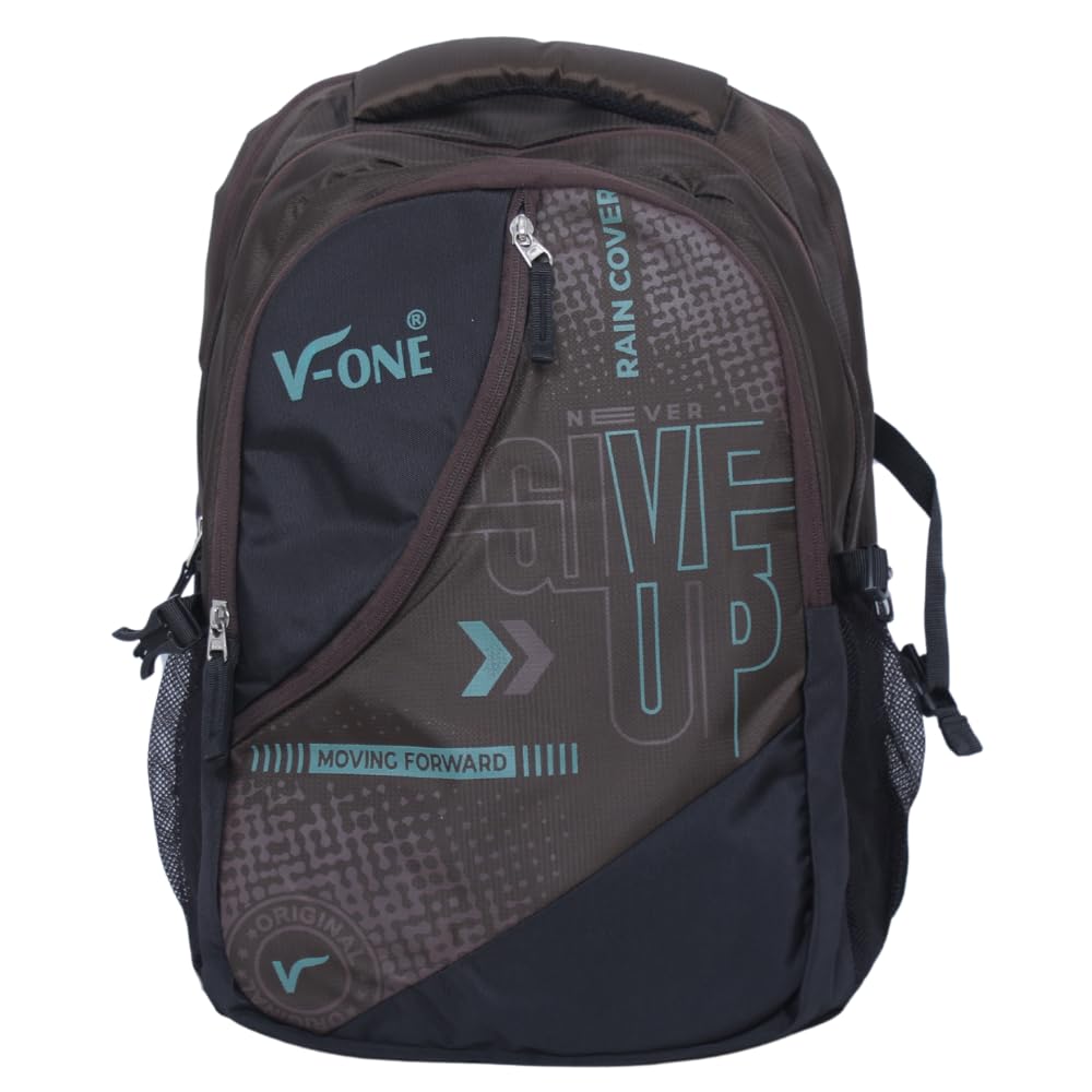 45 liter large capacity school & college backpack for boys & girls | student bag with padded laptop compartment & attached rain cover | 4 multi-compartment, comfortable, durable, bottle pocket