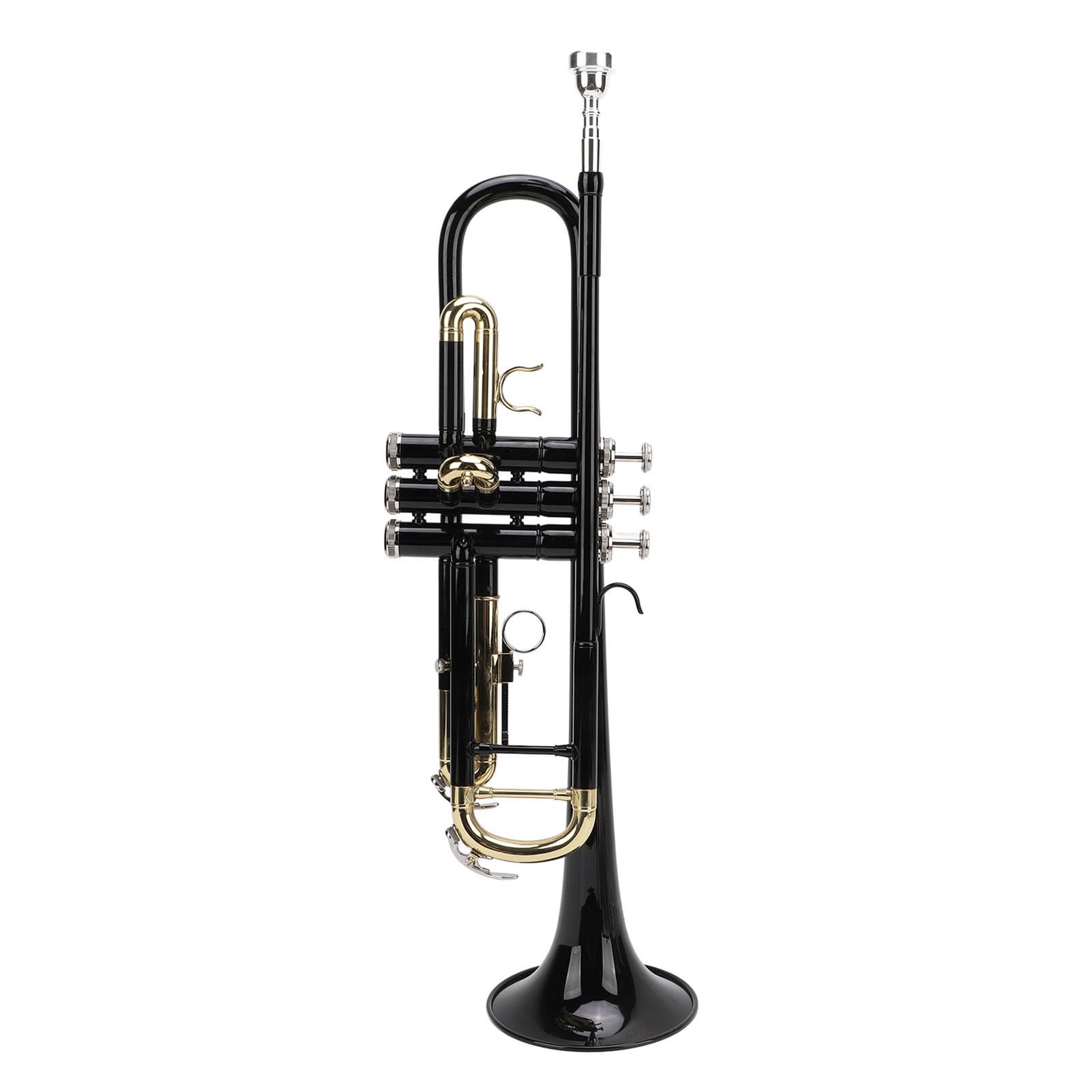 Beginner Trumpete Kit, Bronze Material Double Support BB BB Trumpete Instrument for Daily Reproduction Practice (Black Gold)