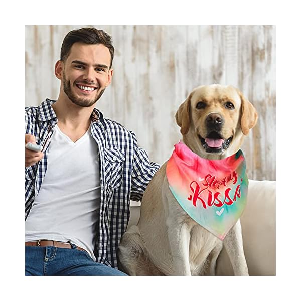 6 pieces tie dye dog bandana rainbow pet triangle scarf colorful dog costume adjustable reversible pet triangle bibs washable dog kerchief puppy neckerchief for pet dog cat daily wear birthday party - image 8