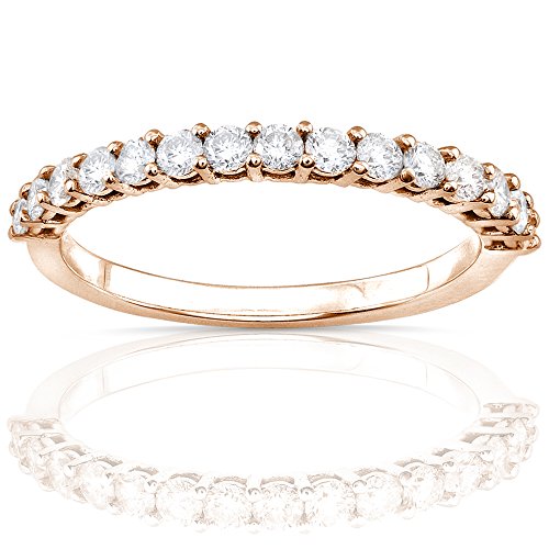 Kobelli Straight Diamond Band 1/2 Carat (Ctw) In 14Kt Gold, White Gold, Size 5.5 #TOP4