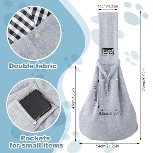 Halinuia Reversibel Kleine Hundetragetasche bis 7KG Angenehm Tragetasche Hund Sicherer mit Karabiner Tragegurt Hunde Umhängetasche für Haustiere für Spaziergänge Aktivitäten im Freien, Grau