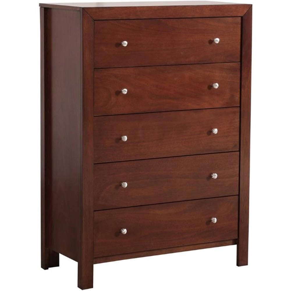 Amazon.com: Glory Furniture Burlington 5 Drawer Chest in Cherry : Home ...