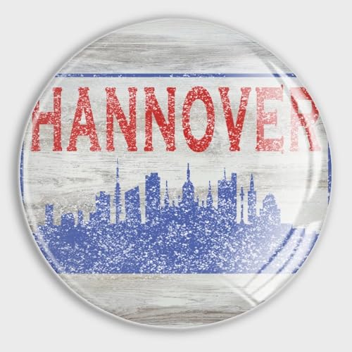 Kleine Magnete, Kühlschrank-Glas, Deutschland, Hannover-Stadt, Skyline, Silhouette, runde Kühlschrankmagnete, magnetische Aufkleber für Kühlschrank, Urlaub, Briefkasten, Garagentor, Schule,