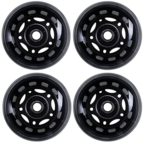 Aowish 64Mm Inline Skate Wheels 85A [4-Pack] Beginner Kids Roller Blades Replacement Wheel With Bearings Abec-9 For Adjustable Hockey Inline Roller Skats And Luggage Suitcase (Black) #TOP2