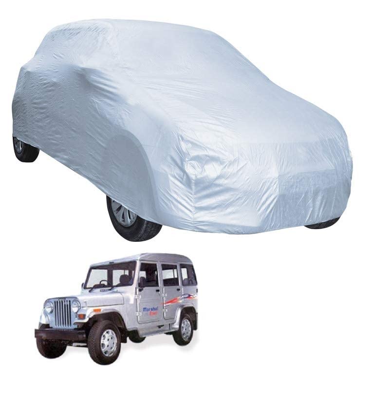 Image of Auto Hub Car Cover Compatible with Marshal with Weather Proof, Triple Stitched, Marshal Car Cover- Plain Silver