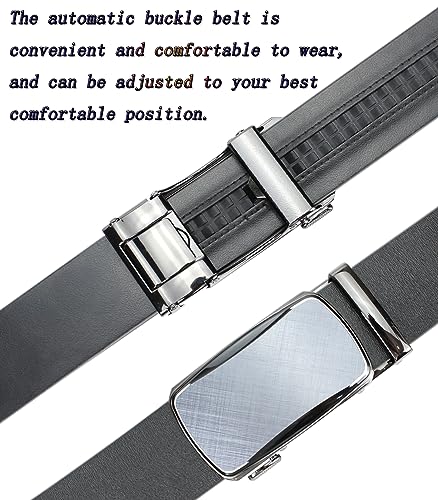 Ratchet Belt for Men - Mens Belt Leather 1 3/8" for Casual Jeans - Micro Adjustable Belt Fit Everywhere3