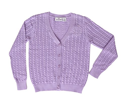 Ms Purple Girls' Cable Open Stitch Cardigan