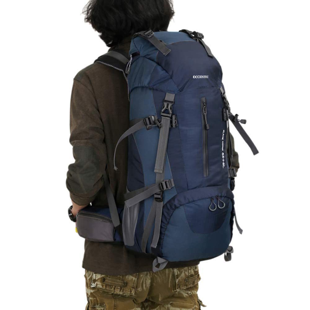 50L Imperméable Sac à Dos Grande Contenance Backpack 60L Mountaineering Sac à Dos Travel Backpack avec Housse De Pluie Étanche pour Les Voyages en Plein air Escalade Camping