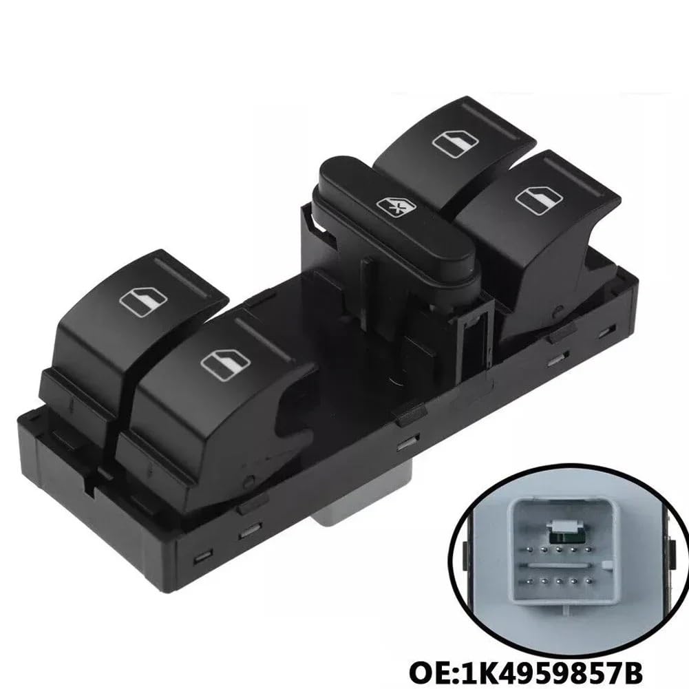 Levantador de vidrio de energía eléctrica Interruptor for ventana eléctrica 1K4959857B, actualización Interior del coche, Control práctico, Material de alta calidad, Control preciso Interruptor de con