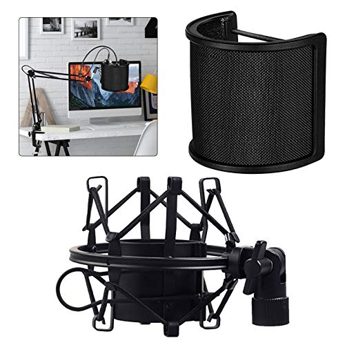 Smilerain ポップガード ショックマウント ショックマウント セット マイクショックマウント ショックマウント コンデンサーマイク ノイズ防止 振動防止 U型 ネット層 ウ コンデンサーマイク ポップブロッカー Smilerain ポップガード ショックマウント ショックマウント セット マイクショックマウント ショックマウント コンデンサーマイク ノイズ防止 振動防止 U型 ネット層 ウ コンデンサーマイク ポップブロッカー