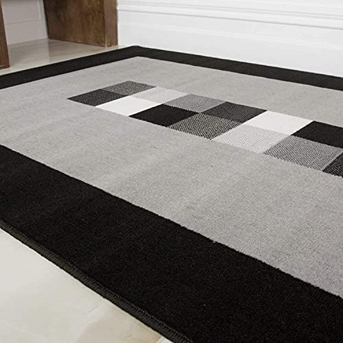 Image of Mordern Design Handmade Tufted Carpet Pure Woollen Export Quality Carpet for Living Room, Bedroom Hall [ Size 12 x 15, Color Grey Black ]