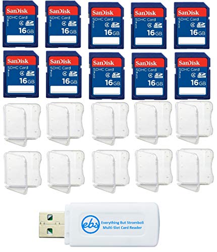 SanDisk 16GB SDHC Class 4 (10 Pack Bundle) Flash Memory Card SDSDB-016G-B35 Retail