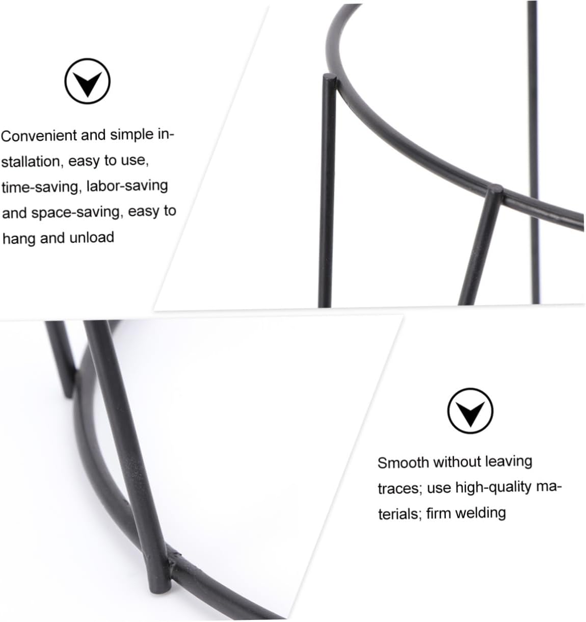 BESPORTBLE Black Plant Stands Indoor Iron Flower Shelf Ventilation Drainage Design Easy to Move