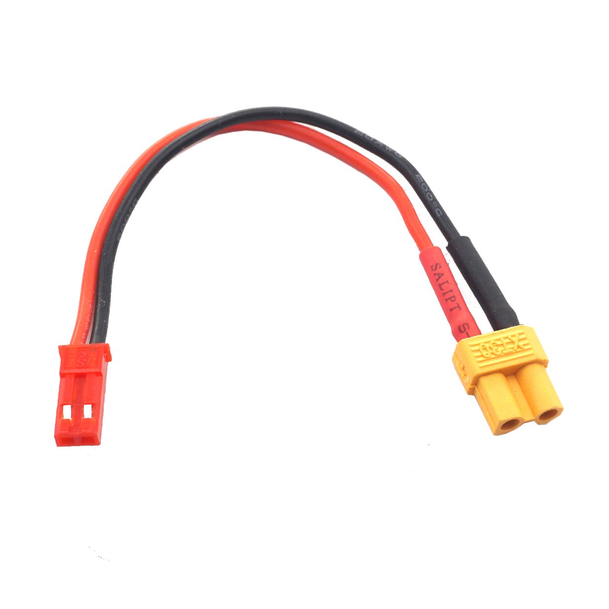 JST To XT30 Adapter Cables - 2pcs Male & 2pcs Female 10cm/4in 20AWG Silicone Wires For Drone FPV Quadcopters