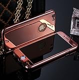 Losin 360 Case Compatible with Apple iPhone 7 Plus / iPhone 8 Plus 5.5 Inch Luxury Electroplate 360 Degree Full Body Protection Mirror + 9H Tempered Glass Screen Hard PC 360 Degree Coverage Case