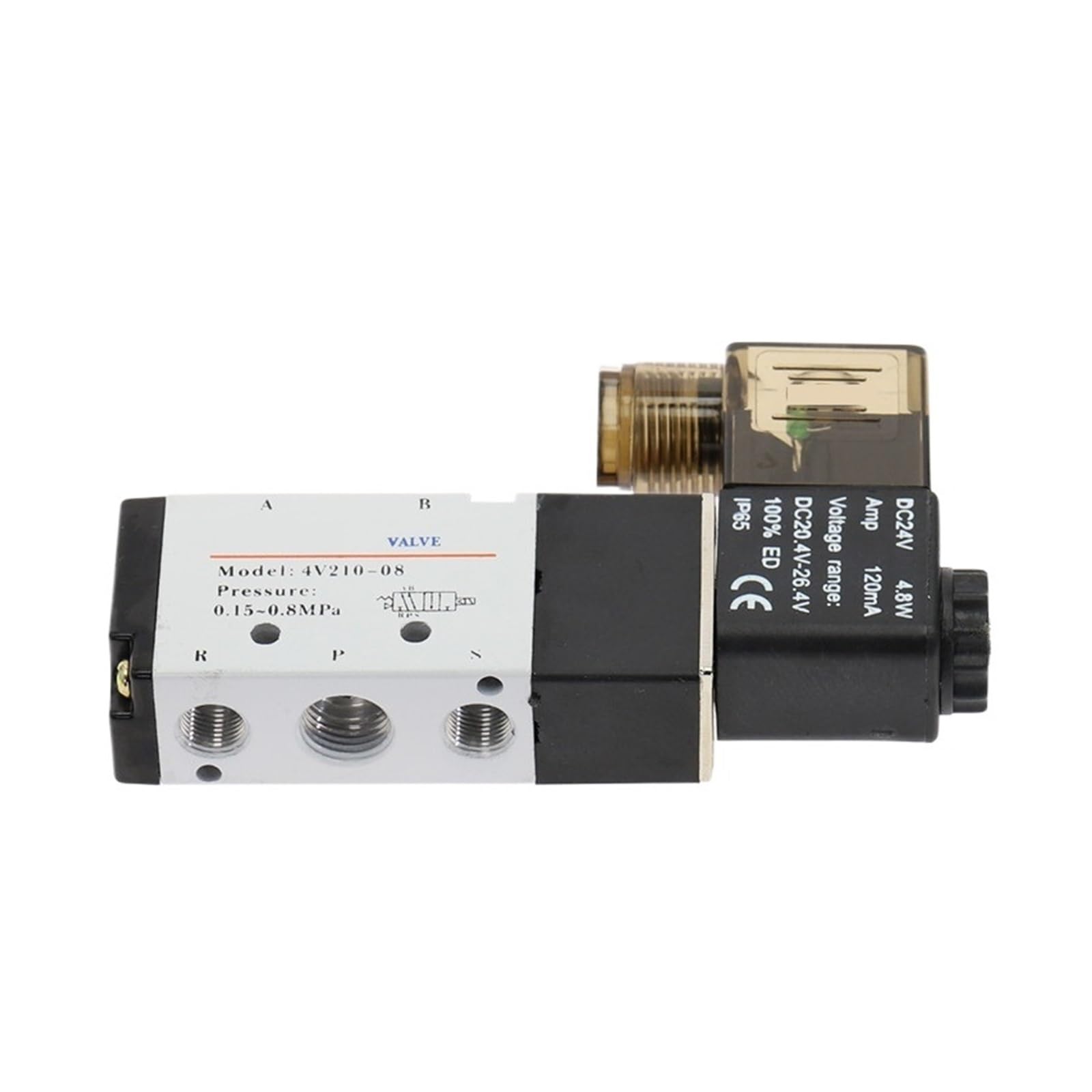 KWQNPHTRN 5Way 2 Position Solenoid Valve 4V210-08 1/4" Port Size DC12V 24V. AC110V 220V(DC12V)