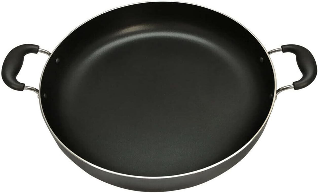 Black 10 Inches Aluminum Low Pot Cookware Deep Cooking Non Stick Coating Wide Style Kitchen Diameter 10" or 15.5''L x 10''W x 4.5''H of Set