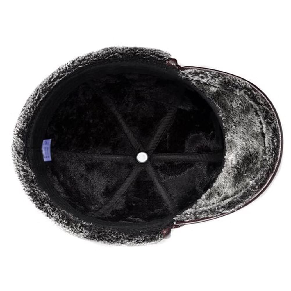 DongBao Cappello Aviatore in Pelle Uomo con Paraorecchie Sportivo Berretto Invernale Caldo Cappello da Caccia Berretto Baseball