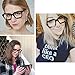 NULOOQ Fashion Vintage Square Non-prescription Clear Lens Glasses for Women Men, Thick Frame Fake Eyeglasses (Black + White) - 2 Pack
