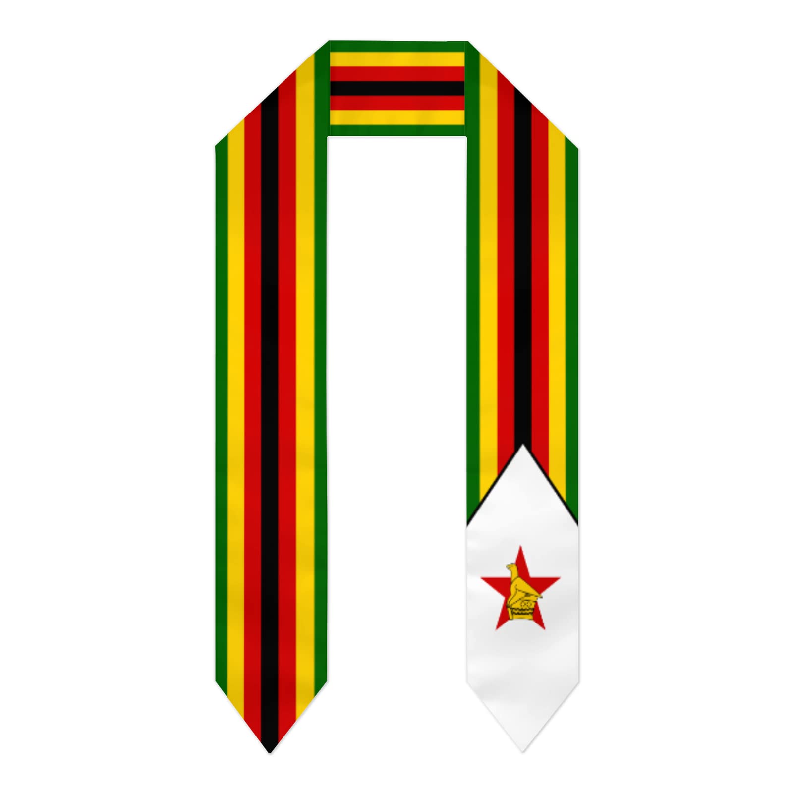 Pelnyc Unisex White Zimbabwe Flag Graduation Shawls Sash Stole International Study Cheers Adult