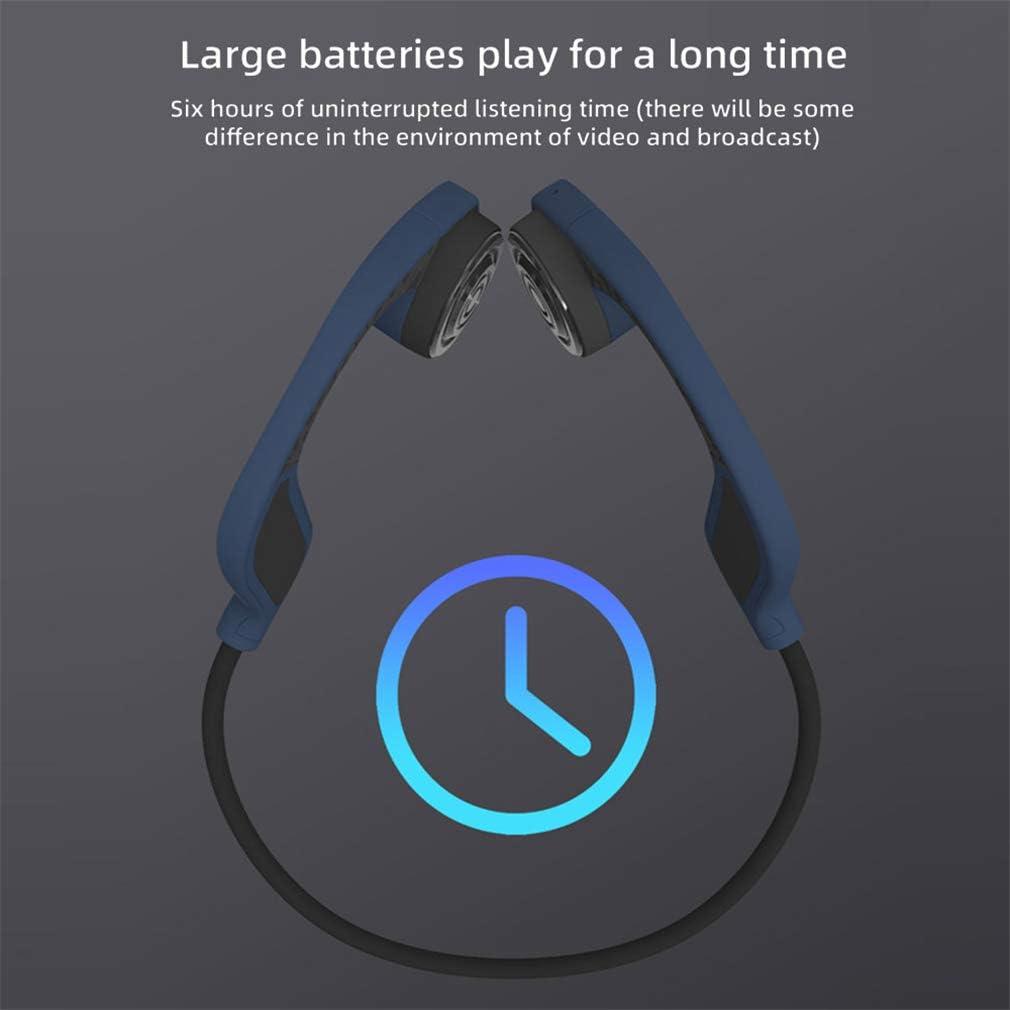 Bone Conduction Headphones, Wireless Bluetooth 5.0 Stereo Earphones IPX5 Sports Headset Built-in Dual HD Mic, for Running, Sports, Fitness,Gray