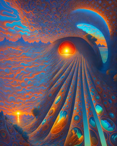 Toile murale fine art SYNZPLHG Acid Sunrise 50x70cm toile haute définition