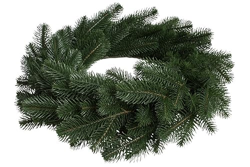 künstlicher Tannenkranz Karpaten auf Drahtring, Durchmesser 50 cm, Farbe: dunkelgrün