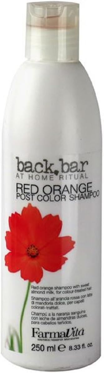 Farmavita Italy Back Bar Red Orange Shampoo, 250ml for Color Treated Hair