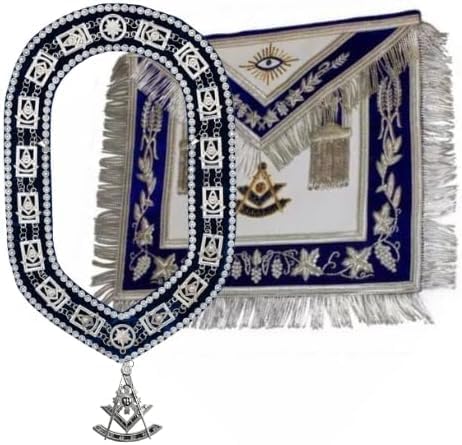 Masonic Regalia Past Master Apron With Collar Chain & Jewel
