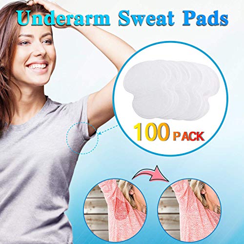 Underarm Sweat Pads - Mestron PREMIUM QUALITY Fight Hyperhidrosis [100 Pack] for Men and Women Comfortable, Non Visible, Extra Adhesive, Disposable Dress Guards/Shields, Sweat Free Armpit Protection