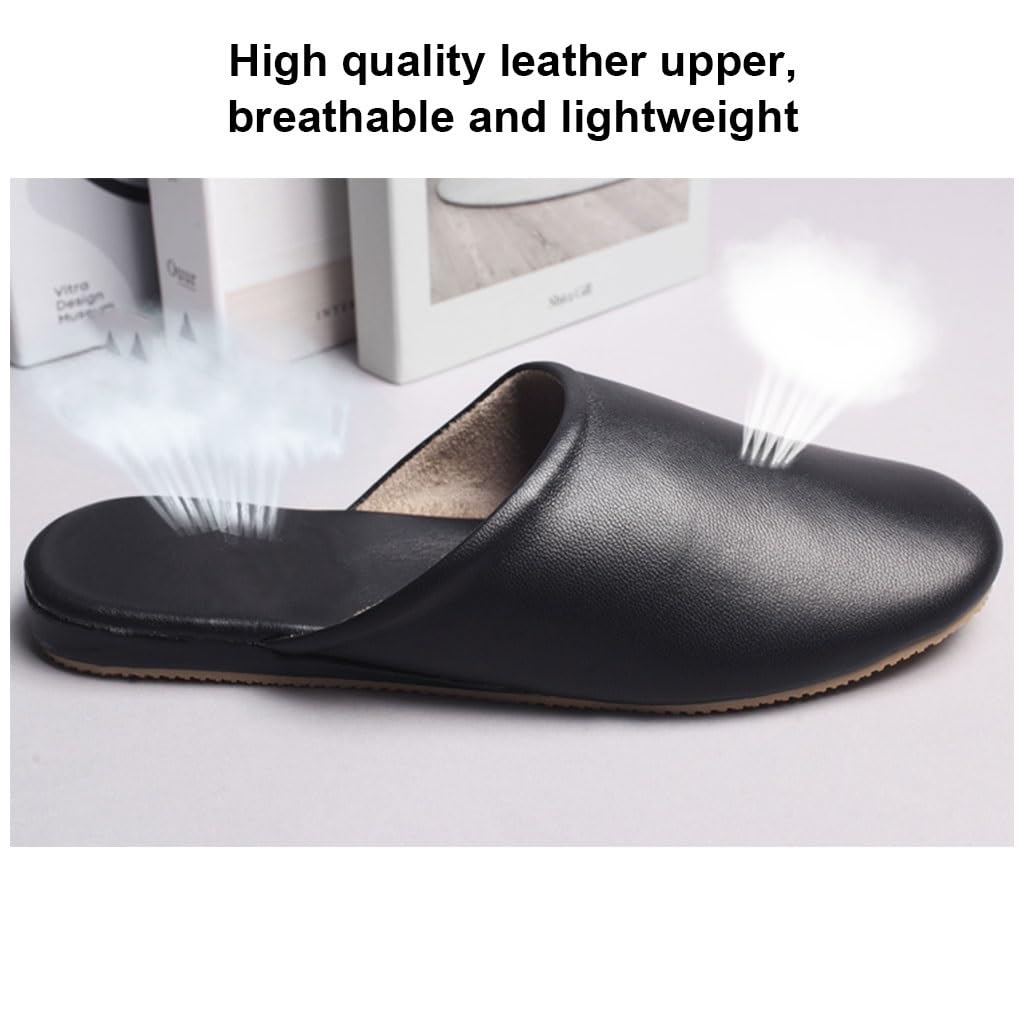 Pantuflas De Cuero Premium Sin Cordones Para Mujer, Zapatillas De Casa,zapatilla Planas De Hotel Con Suela Oxford Antideslizante Zapatillas De Dormitorio Para Primavera Y Otoño(Beige,EUR35-36)