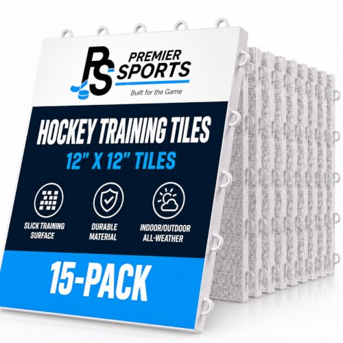 Premier Sports Hockey Flooring Tiles for Training - 15 Pack of 12 x 12 Hockey Floor Mat for Creating Training Space - Hockey Training Equipment for Hockey Stickhandling and Shooting Practice