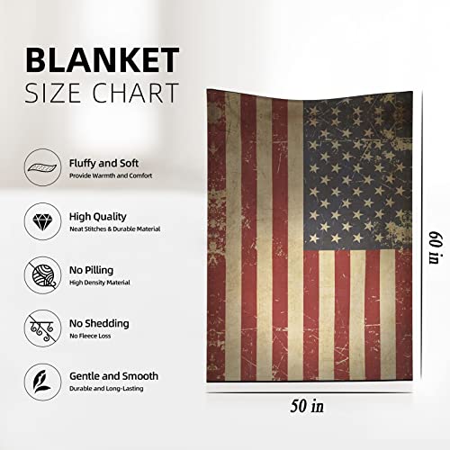Yoette 4Th Of July Throw Blanket Flannel American Flag Gifts For Women Men Gnome Patriotic Army 50"X60" Patriotic Party Theme Blankets Couch Sofa Bed Decor #TOP5