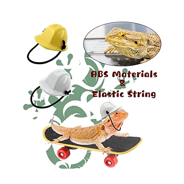 Vehomy bearded dragon accessories small engineer hat for bearded dragon lizard construction helmet hats and mini scooter for hamster lizard parrot reptile small animals 3pcs - image 5