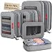 LeanTravel Compression Packing Cubes Luggage Organizers for Travel with Double Zipper - Set of 6 - Color Grey