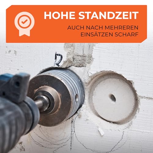 BAUBECK Bohrkrone 68mm SDS Plus für Beton & Stein M22 Dosenbohrer 68mm Mauerwerk SDS-Plus Kernlochbohrer 68 Steckdosenbohrer Kronenbohrer Dosensenker SSD Steckdosen Bohrkrone Hohlbohrkrone Kernbohrer