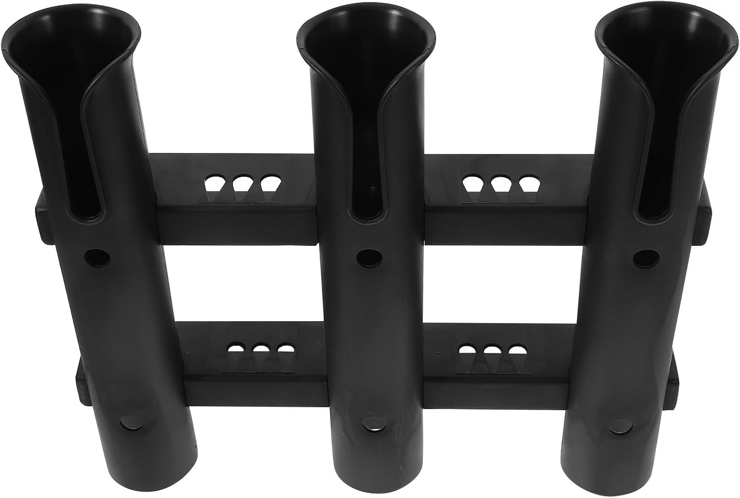 Fishing Rod Rack with 3-tube Triple Design Plastic Fishing Pole Holder for Canoes and Boats Includes Installation Screws