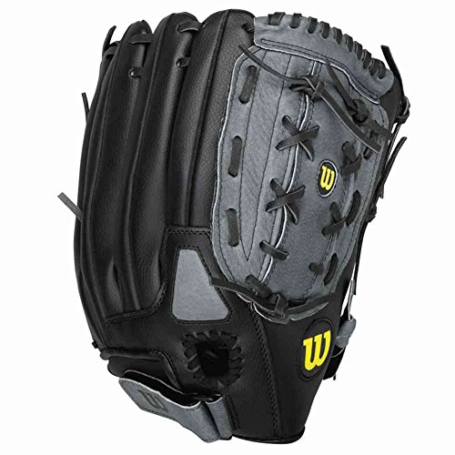 Wilson Team Sport A360 Gants de Baseball Mixte Adulte, Gris/Noir, Taille 14