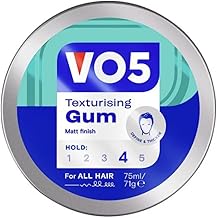 VO5 Texturising Gum Matt Finish 75ml | Long-Lasting Hold & Natural Finish | Ideal for Definition & Texture | Easy to Restyle