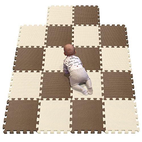 Image of YIMINYUER® 18 Tiles (30cm×30cm×1cm Each Tile) Baby Soft Puzzle Play Mats, Kids Thick EVA Foam Floor, Toddlers & Children's Soft Interlocking Mat R06R10G301018
