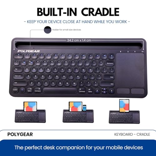 POLYGEAR BTX5050 Stylish Bluetooth Keyboard with touchpad, Multi Device Bluetooth 5.0, Wireless for Laptop, Mobile, iPad with Touchpad,... - Image 6