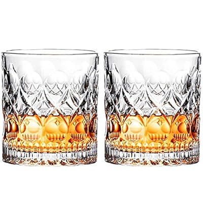 Whiskey Glass Set of 2 Mountain Crystal Wedge Glass Old Fashioned Tasting Tumblers Funny Gift Box for Dad