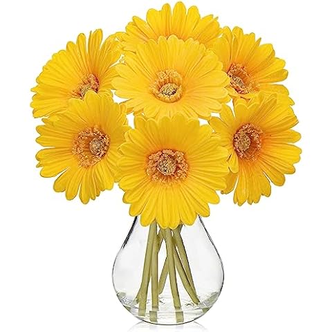 7 pcs Artificial Daisies with Vase Cover