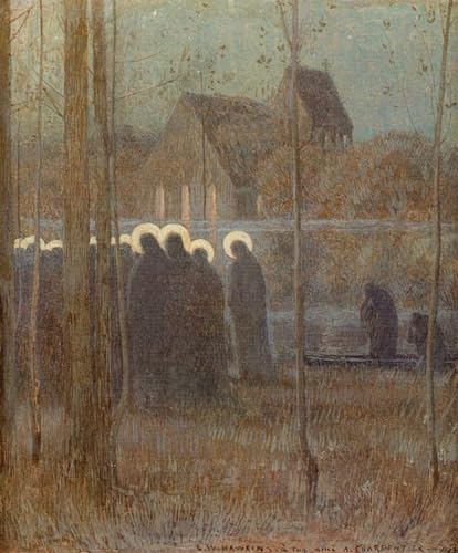 Peinture Procession des âmes Louis Welden Hawkins pour habiller un grand mur de salon vide 60x90