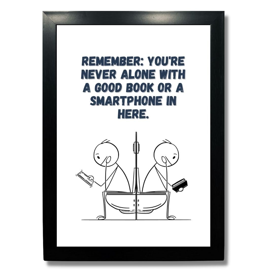 Kagaz Kala - Bathroom poster - Bathroom posters with frame - Bathroom quotes framed posters - Washroom Quotes Frames - Toilet Quotes Wall Hanging (Remember)