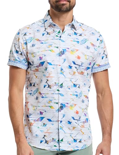 Robert Graham Men's Raymond Short Sleeve Button Down Woven Shirt