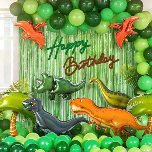 Image of TONIFUL Happy Birthday Sign for Backdrop - Glitter Green Brown Felt Banner - Includes Dot Glue - Perfect for Birthday Party Backdrop,Wall Decr,Balloon Arch,Photo Background