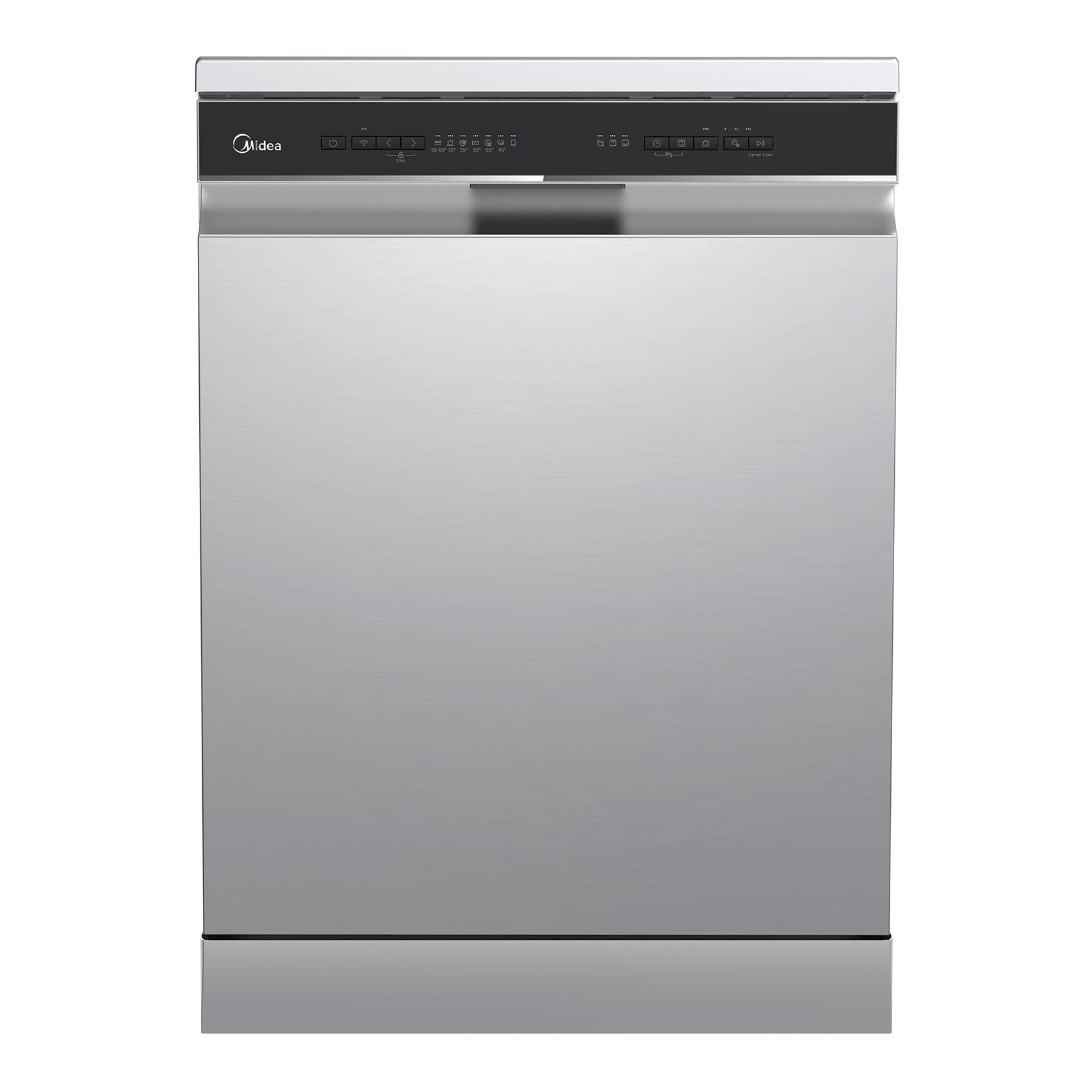 Midea Freestanding Dishwasher with 14 Place Settings, Wi-Fi Connected, 60 cm Width, 44dB Silence, Intensive Wash & Adjustable Basket, Stainless Steel-MDWEF1433D(SS)